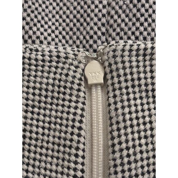 J. McLaughlin Black Gray Checked Dress Paisley Inset Stretch Midi Size Medium - Picture 5 of 9